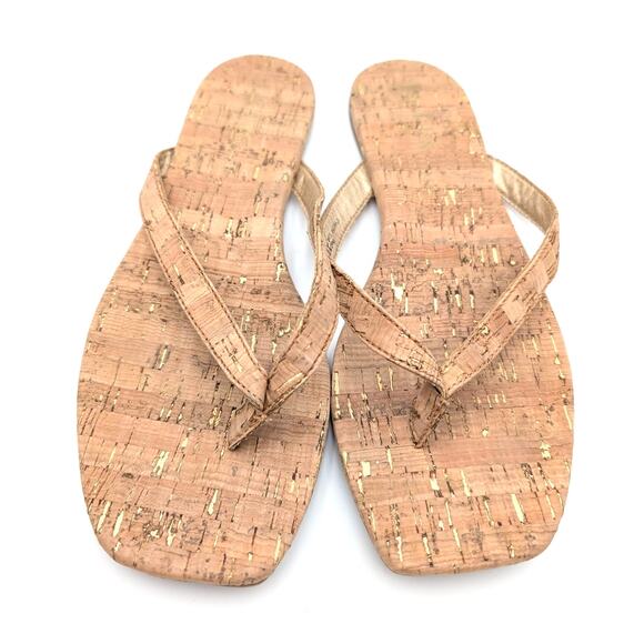Korks Winnie Flip Flop Thong Sandals Women's Natural Cork Size US9M EU39.5 - Picture 2 of 11